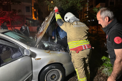 Düzce'de Otoparkta Araç Yangını!